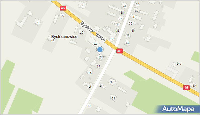 Bystrzanowice, Bystrzanowice, 13, mapa Bystrzanowice