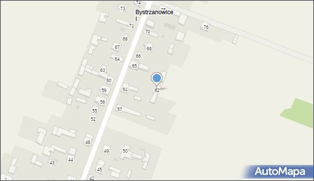 Bystrzanowice, Bystrzanowice, 62, mapa Bystrzanowice