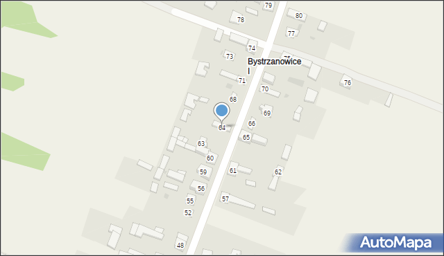 Bystrzanowice, Bystrzanowice, 64, mapa Bystrzanowice