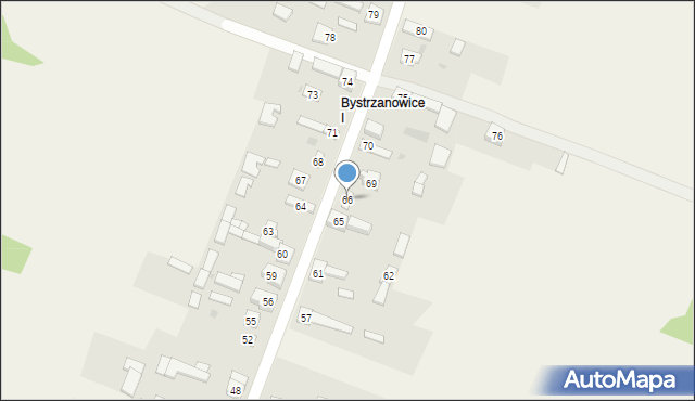 Bystrzanowice, Bystrzanowice, 66, mapa Bystrzanowice