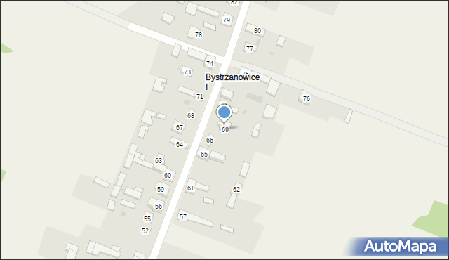 Bystrzanowice, Bystrzanowice, 69, mapa Bystrzanowice