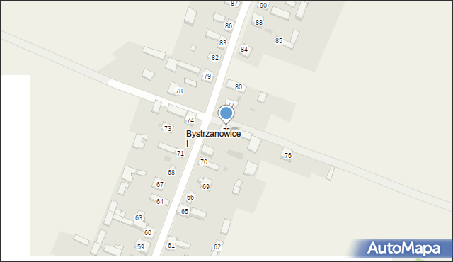 Bystrzanowice, Bystrzanowice, 75, mapa Bystrzanowice