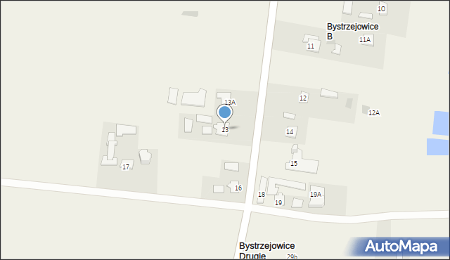 Bystrzejowice Drugie, Bystrzejowice Drugie, 13, mapa Bystrzejowice Drugie