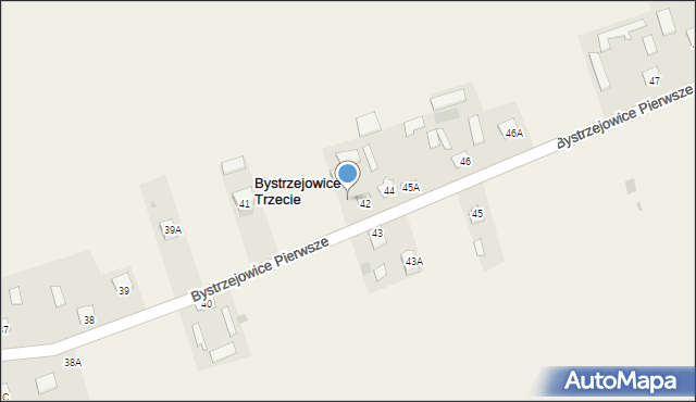 Bystrzejowice Trzecie, Bystrzejowice Trzecie, 42A, mapa Bystrzejowice Trzecie