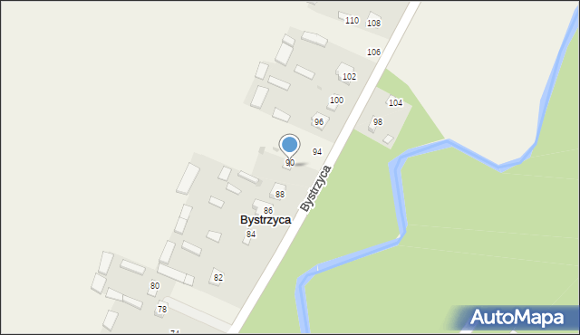 Bystrzyca, Bystrzyca, 92, mapa Bystrzyca