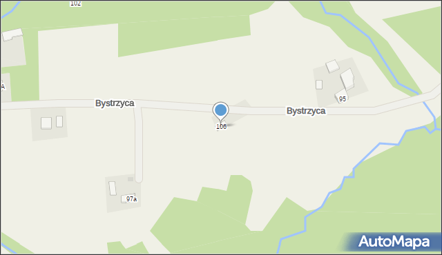 Bystrzyca, Bystrzyca, 106, mapa Bystrzyca