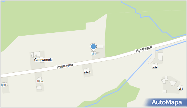 Bystrzyca, Bystrzyca, 181, mapa Bystrzyca