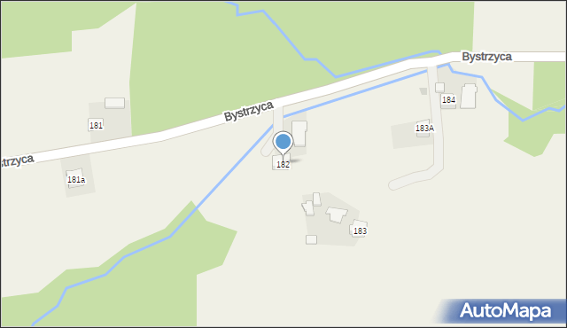 Bystrzyca, Bystrzyca, 182, mapa Bystrzyca