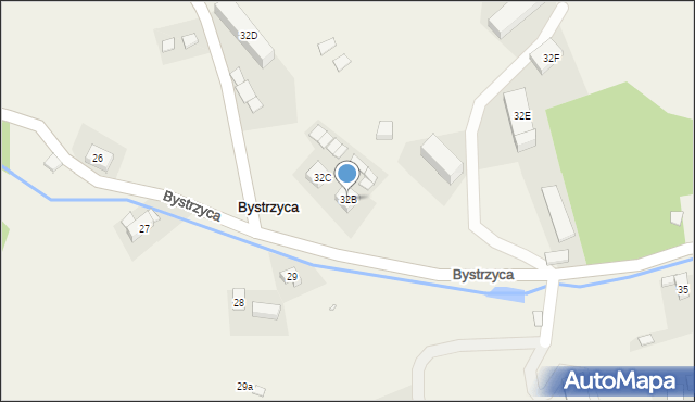 Bystrzyca, Bystrzyca, 32B, mapa Bystrzyca