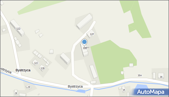 Bystrzyca, Bystrzyca, 32E, mapa Bystrzyca