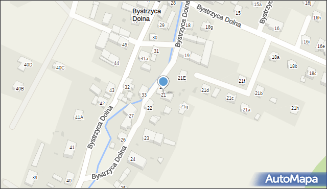 Bystrzyca Dolna, Bystrzyca Dolna, 21, mapa Bystrzyca Dolna