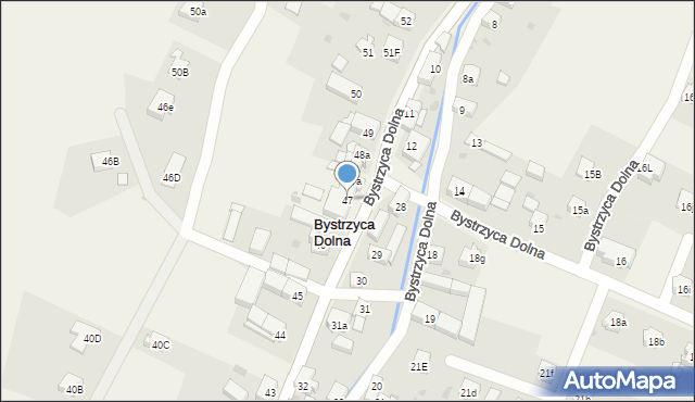 Bystrzyca Dolna, Bystrzyca Dolna, 47, mapa Bystrzyca Dolna