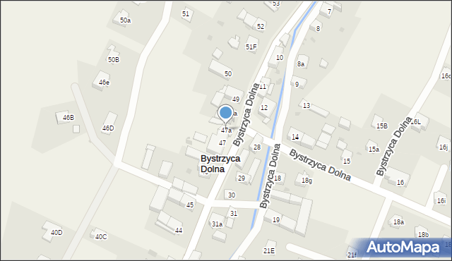Bystrzyca Dolna, Bystrzyca Dolna, 47a, mapa Bystrzyca Dolna