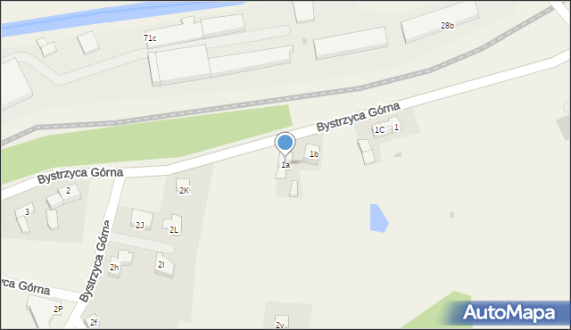 Bystrzyca Górna, Bystrzyca Górna, 1a, mapa Bystrzyca Górna