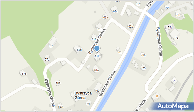 Bystrzyca Górna, Bystrzyca Górna, 61F, mapa Bystrzyca Górna