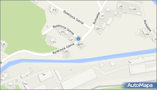 Bystrzyca Górna, Bystrzyca Górna, 68, mapa Bystrzyca Górna