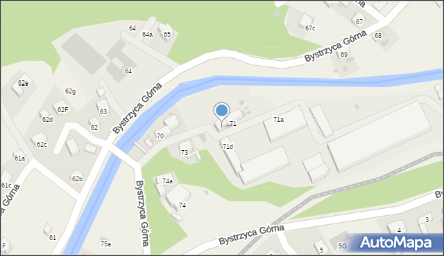 Bystrzyca Górna, Bystrzyca Górna, 71b, mapa Bystrzyca Górna
