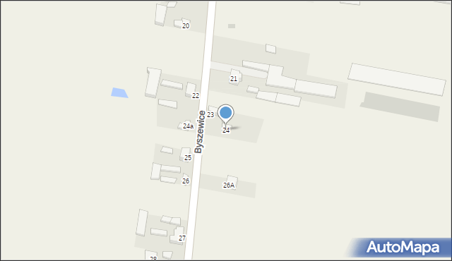 Byszewice, Byszewice, 24, mapa Byszewice