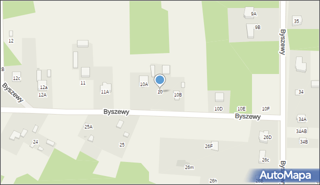 Byszewy, Byszewy, 10, mapa Byszewy