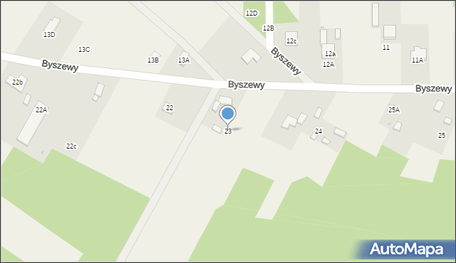 Byszewy, Byszewy, 23, mapa Byszewy