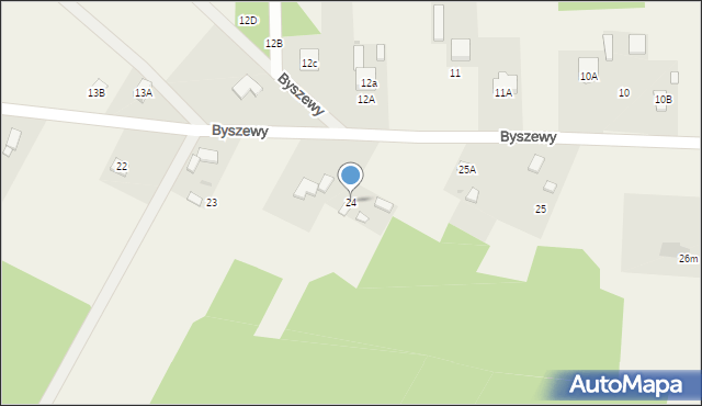 Byszewy, Byszewy, 24, mapa Byszewy