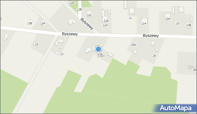 Byszewy, Byszewy, 24a, mapa Byszewy