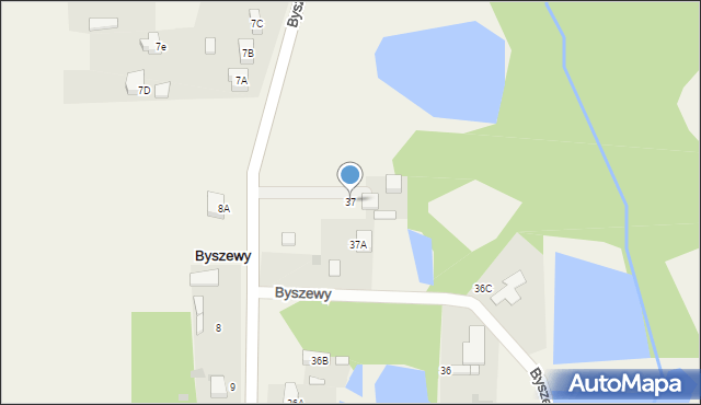 Byszewy, Byszewy, 37, mapa Byszewy