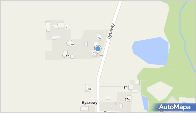 Byszewy, Byszewy, 7a, mapa Byszewy