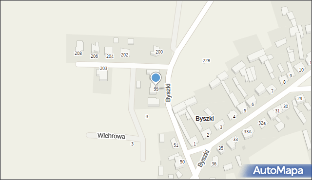 Byszki, Byszki, 55, mapa Byszki