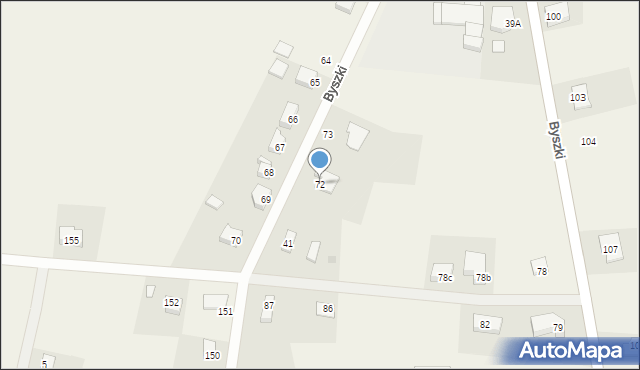 Byszki, Byszki, 72, mapa Byszki