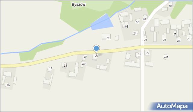 Byszów, Byszów, 20, mapa Byszów