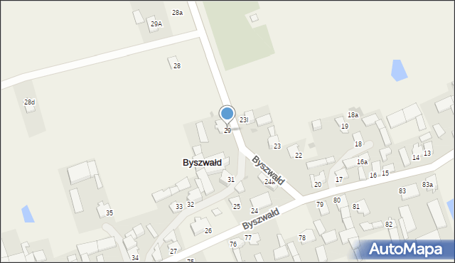 Byszwałd, Byszwałd, 29, mapa Byszwałd