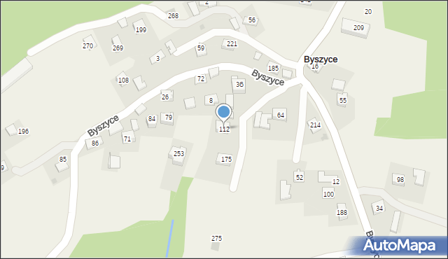 Byszyce, Byszyce, 112, mapa Byszyce