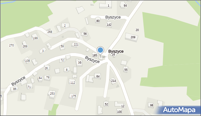 Byszyce, Byszyce, 192, mapa Byszyce