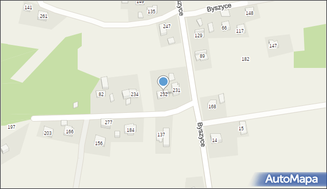 Byszyce, Byszyce, 232, mapa Byszyce