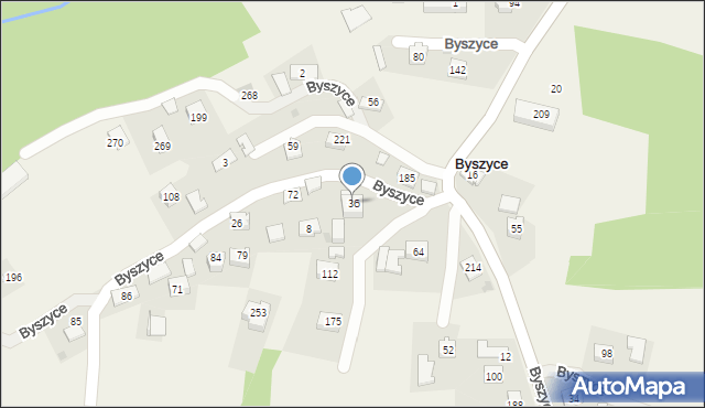 Byszyce, Byszyce, 36, mapa Byszyce