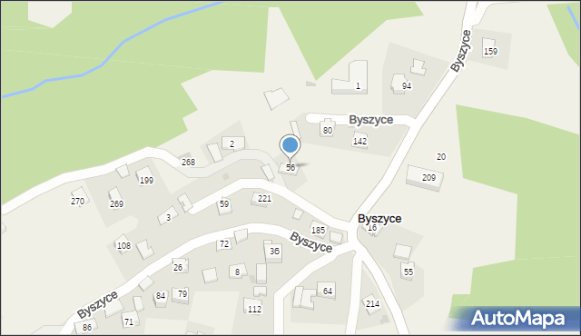 Byszyce, Byszyce, 56, mapa Byszyce