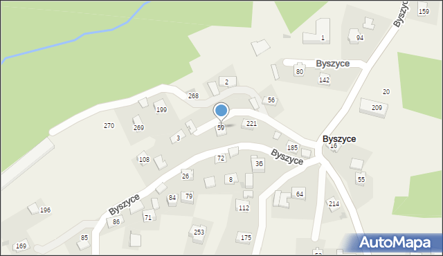 Byszyce, Byszyce, 59, mapa Byszyce