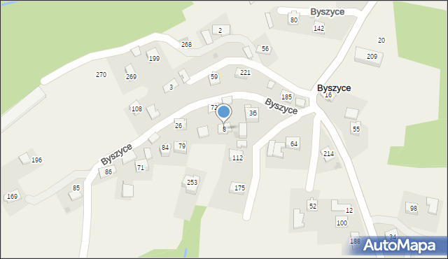 Byszyce, Byszyce, 8, mapa Byszyce