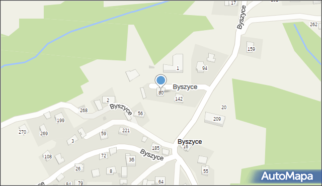 Byszyce, Byszyce, 80, mapa Byszyce