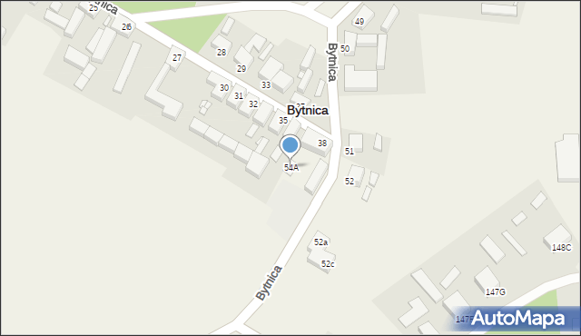 Bytnica, Bytnica, 54A, mapa Bytnica