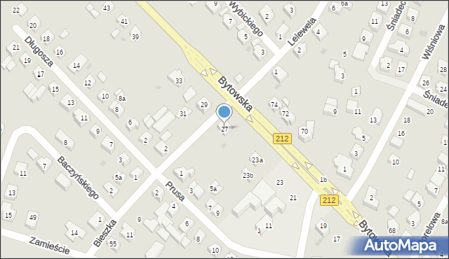 Chojnice, Bytowska, 27, mapa Chojnic