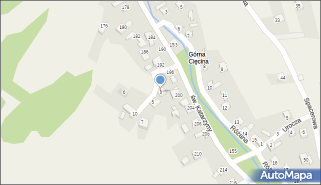 Cięcina, Bystrzańska, 3, mapa Cięcina