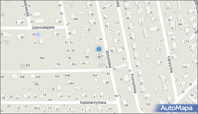 Częstochowa, Bytomska, 58, mapa Częstochowy