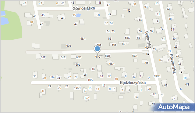 Częstochowa, Bytomska, 64C, mapa Częstochowy