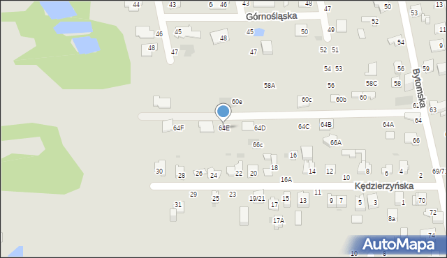 Częstochowa, Bytomska, 64E, mapa Częstochowy