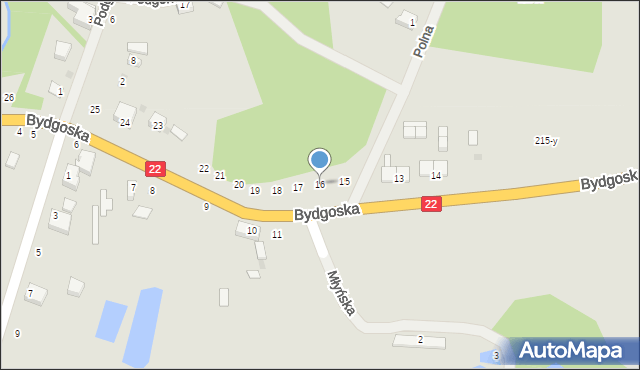 Człopa, Bydgoska, 16, mapa Człopa