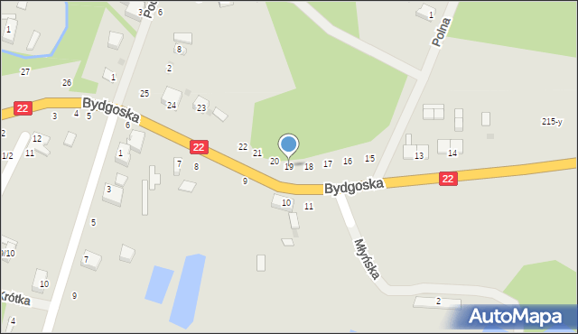 Człopa, Bydgoska, 19, mapa Człopa