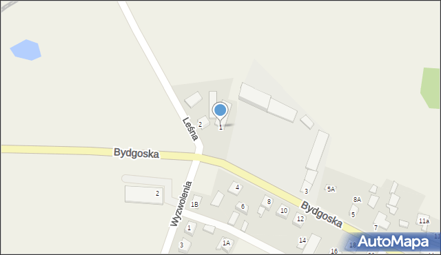 Dąbrowa Chełmińska, Bydgoska, 1, mapa Dąbrowa Chełmińska
