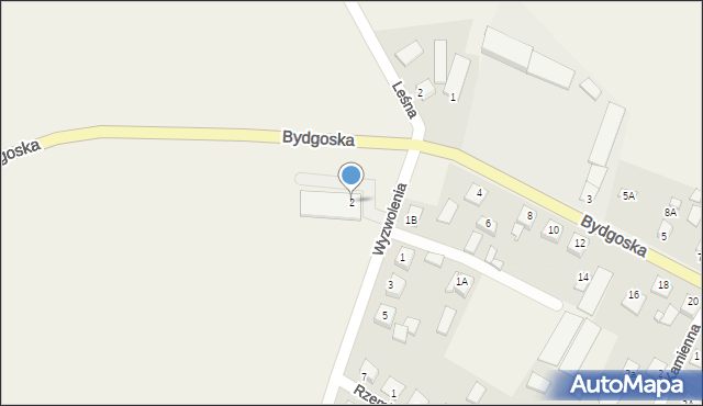 Dąbrowa Chełmińska, Bydgoska, 2, mapa Dąbrowa Chełmińska